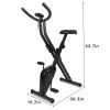 YSSOA Folding Exercise Bike X-bike; Quite Indoor Cycling Bike Stationary; Magnetic Upright Bike with Heart Rate and LCD Monitor; Easy Maneuverable and