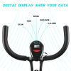 YSSOA Folding Exercise Bike X-bike; Quite Indoor Cycling Bike Stationary; Magnetic Upright Bike with Heart Rate and LCD Monitor; Easy Maneuverable and