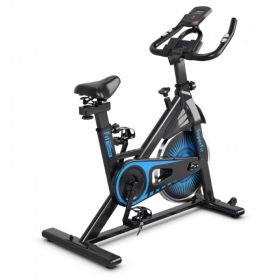 Adjustable Resistance Silent Belt Drive Gym Indoor Stationary Bike (Type: , Color: Black + Blue)