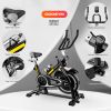 Indoor Stationary Cycling Exercise Bike with Phone Bracket Heavy Flywheel and LCD Monitor Home Gym