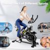 Indoor Stationary Cycling Exercise Bike with Phone Bracket Heavy Flywheel and LCD Monitor Home Gym