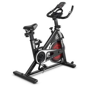 Adjustable Resistance Silent Belt Drive Gym Indoor Stationary Bike (Type: , Color: Black + Red)